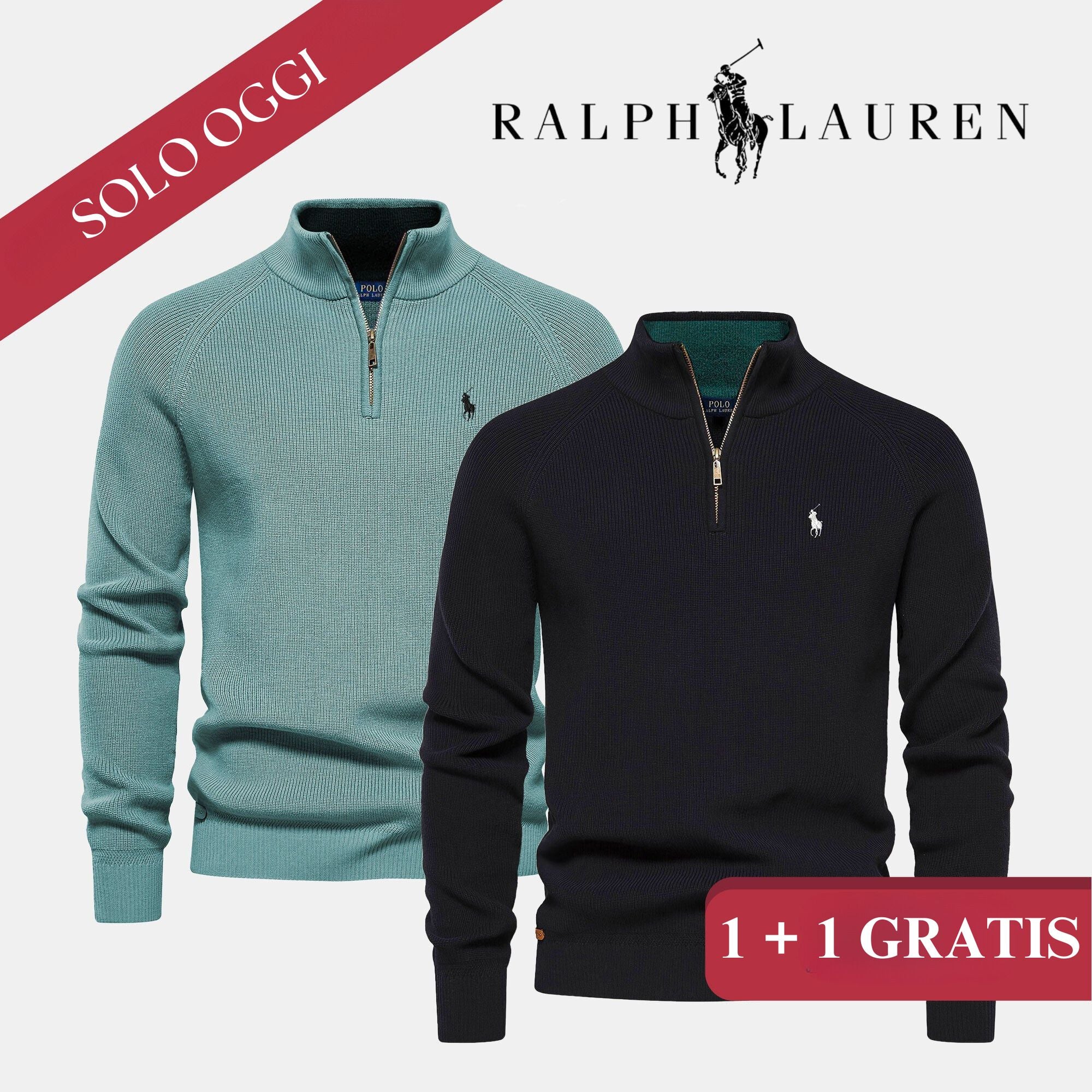 Maglione con Collo a Zip R&L | Acquista 1, Ottieni 1 Gratis (OFFERTA DI SVENDITA)