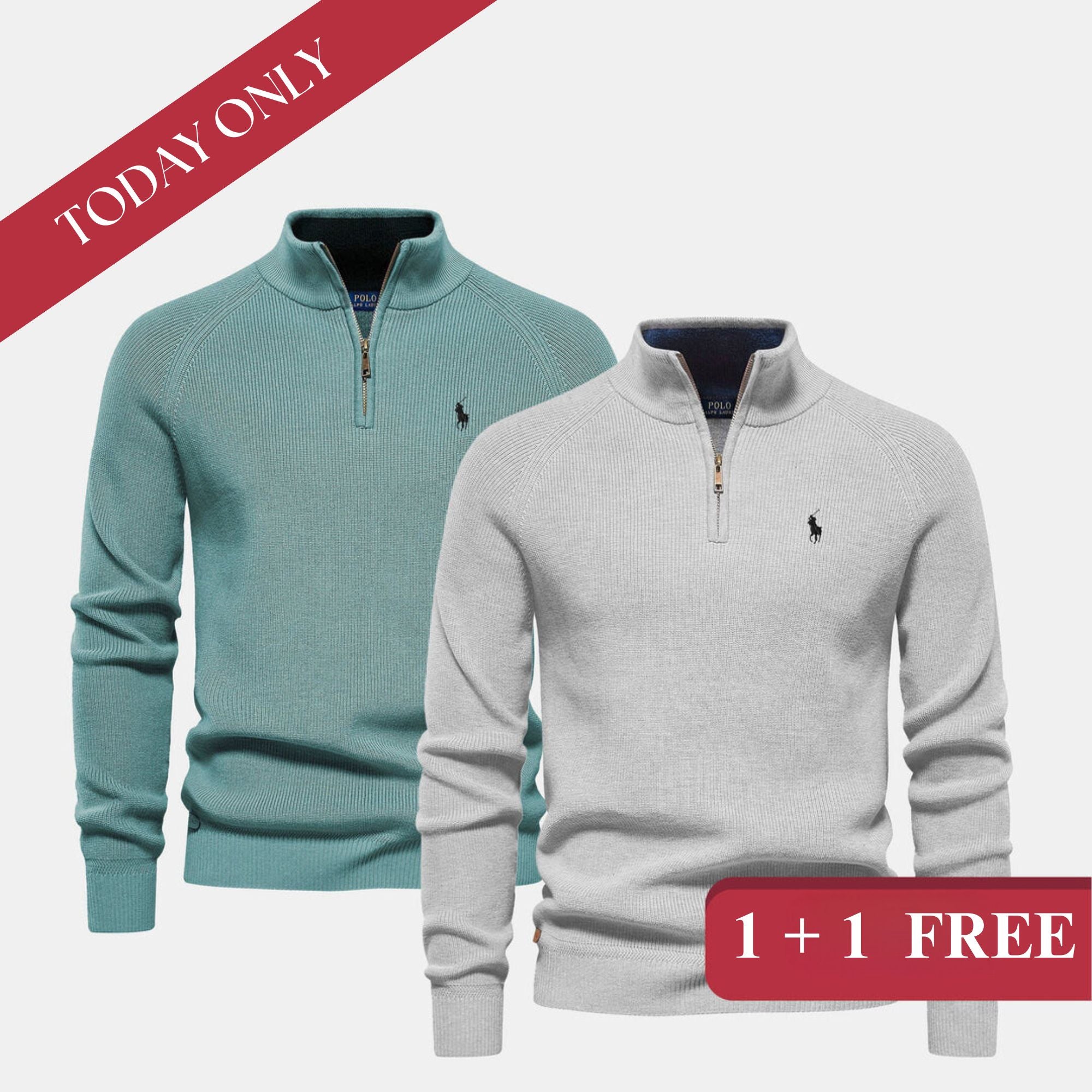 Sweater with Zip Collar 1+1 FREE - (WAREHOUSE CLEARANCE)